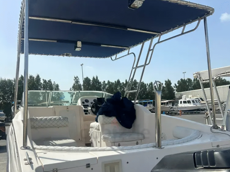 Family and fishing boat